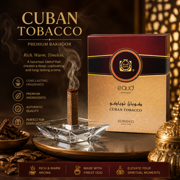 Surrati Bakhoor E-Oud Stick Cuban Tobacco with Stand 16 Sticks |  Made in Saudi Arabia
